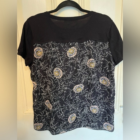 Loft Short Sleeve Back Patterned Shirt Large Petite - Picture 2 of 8